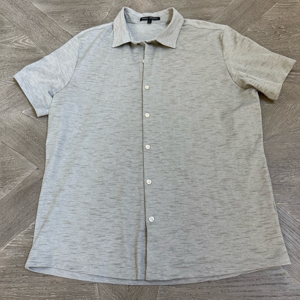 Robert Barakett Whitner Short Sleeve Button-up Shirt in Olive